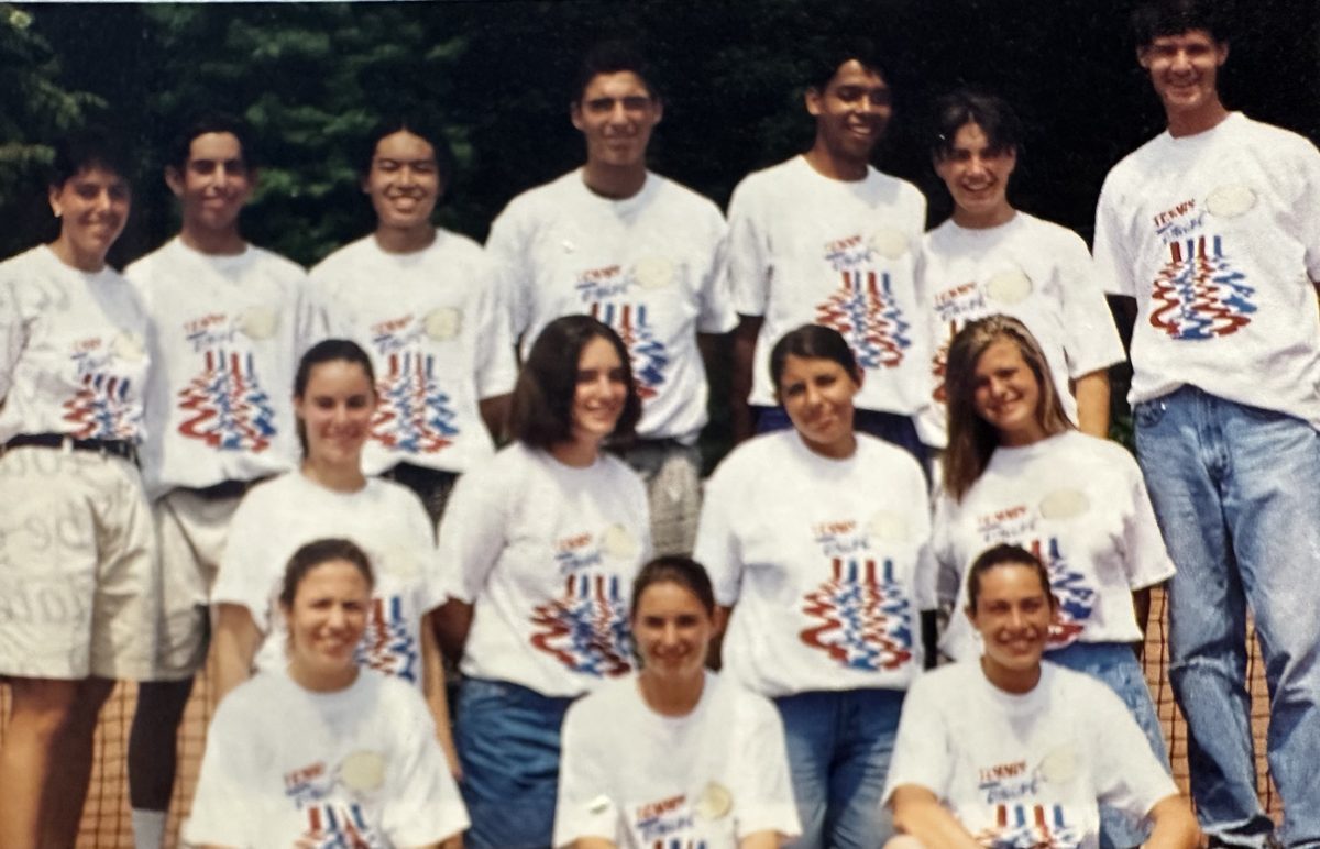 The Tennis: Europe team in their shirts at a Sectional Closed Team tournament in Belgium, 1995