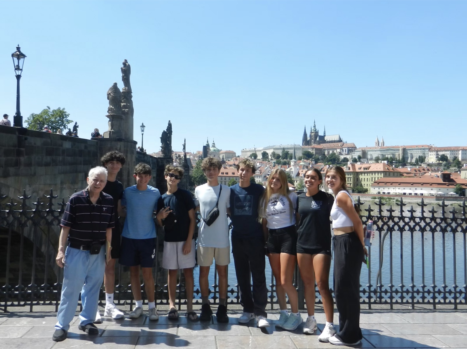 The team on the Charles Bridge, Prague